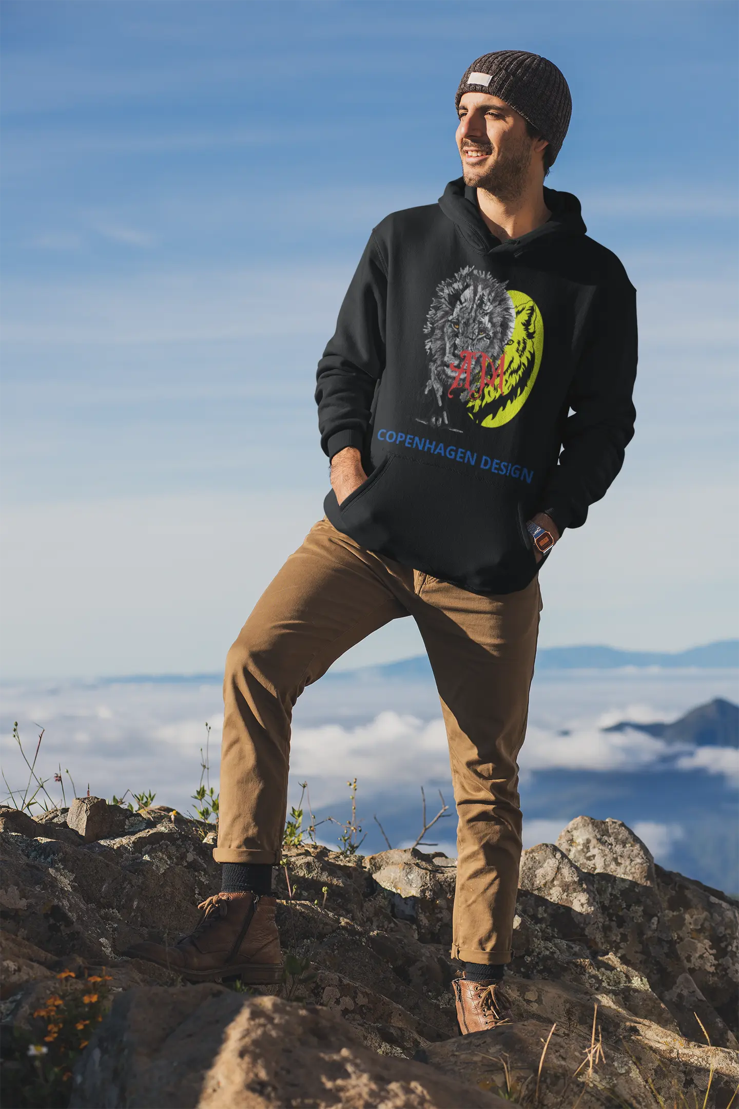 AM - SORT COPENHAGEN DESIGN - HOODIE AM